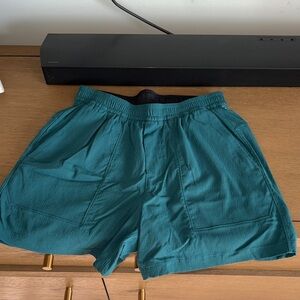 Men's Teal ABC woven linerless 5” shorts